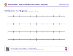 Free printable math worksheet: “Blank Number Lines”, kindergarten and 1st grade