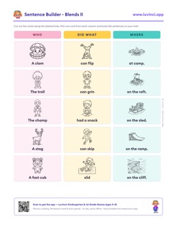Preview of “Sentence Builder - Blends II”