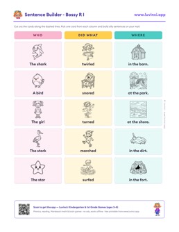Preview of “Sentence Builder - Bossy R I”