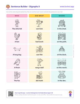 Preview of “Sentence Builder - Digraphs II”