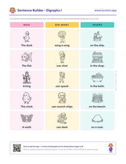 Preview of “Sentence Builder - Digraphs I”