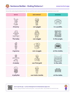 Preview of “Sentence Builder - Ending Patterns I”