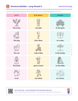 Preview of “Sentence Builder - Long Vowels II”
