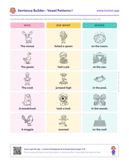 Preview of “Sentence Builder - Vowel Patterns I”