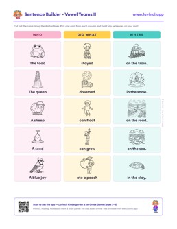 Preview of “Sentence Builder - Vowel Teams II”
