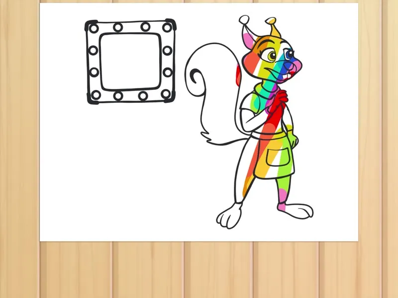 Coloring studio with bright colors